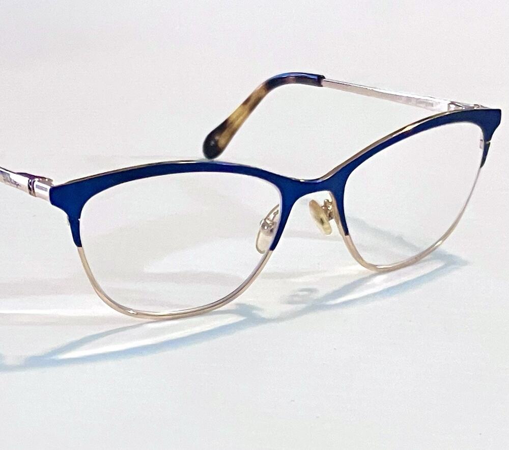 Lilly Pulitzer Eyeglass Frames Georgina Navy Blue Gold Full Rim 49 16 135